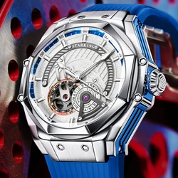 Luxury Automatic Watch Men Mechanical Wristwatches Top Brand Skeleton Watches 44mm Luminous 50m Waterproof Clocks STARKING 2023