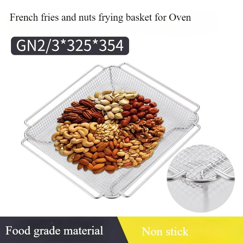 

Stainless Steel oven air fryer basket and tray, Nuts - Food - Grade, Non - Stick & Easy to Clean, Ideal for Rational Combi Oven