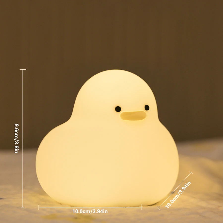 Lampu malam bebek lucu Lampu silikon lembut Pengisian daya USB Lampu meja yang menyenangkan dapat berupa hadiah pindah rumah atau hadiah ulang tahun