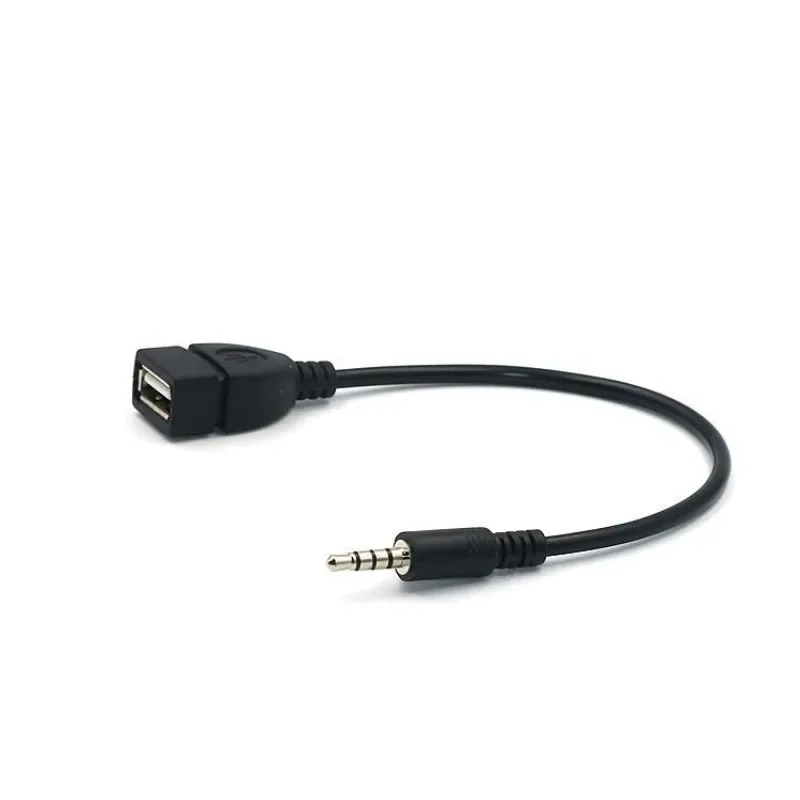 Adaptateur OTG Jack 3.5 AUX vers USB 2.0, convertisseur de câble, pour voiture, MP3, haut-parleur, disque U, lecteur flash