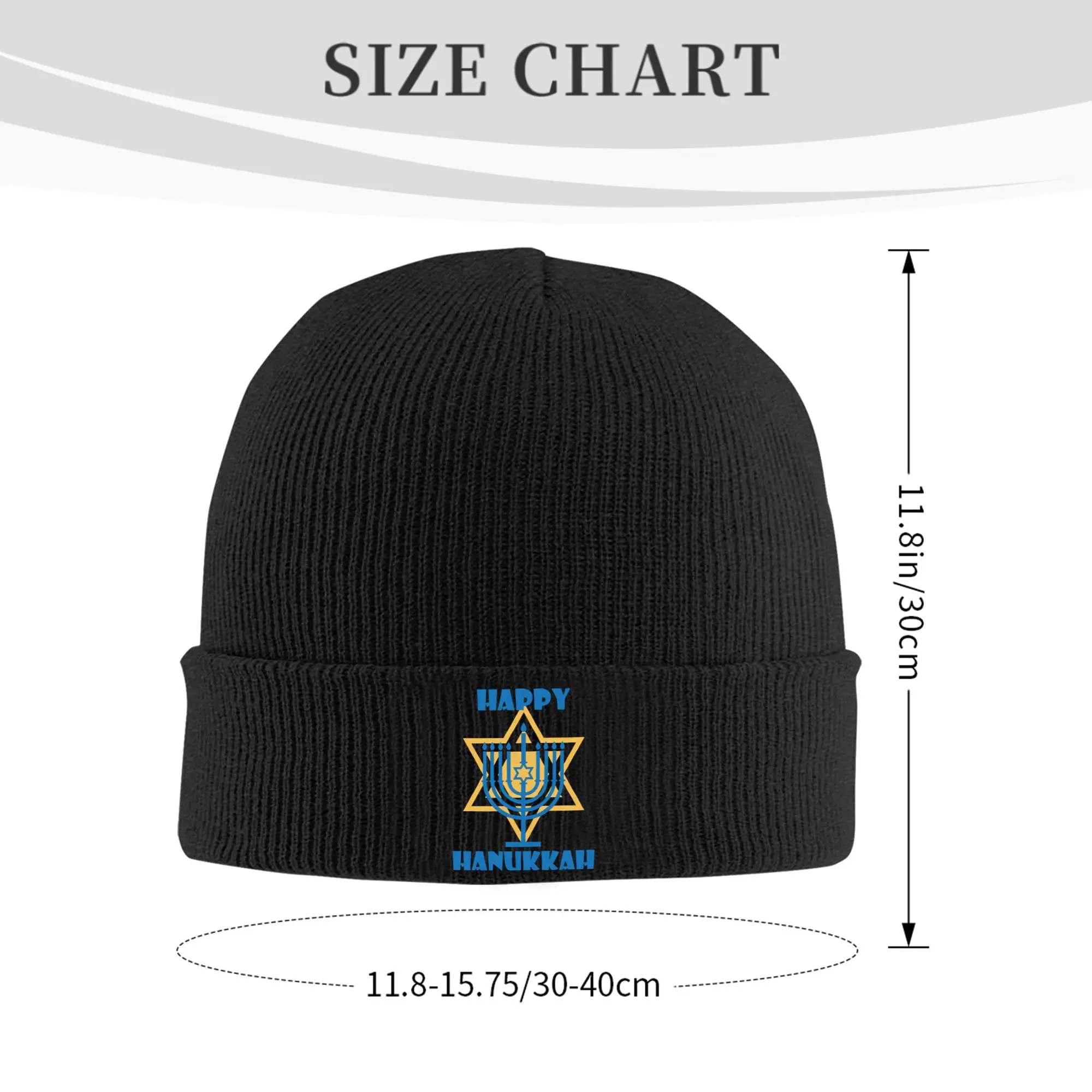 Happy Hanukkah Star of David Knitted Hat Beanies Autumn Winter Hat Warm Unisex  New  Caps Men Women Gifts,