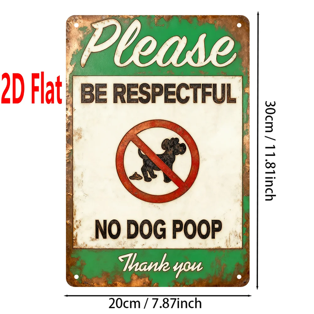 Please Respect No Dog Pooping Sign 20x30cm Outdoor Wall Decor Pet Lover Gift Yard Balcony