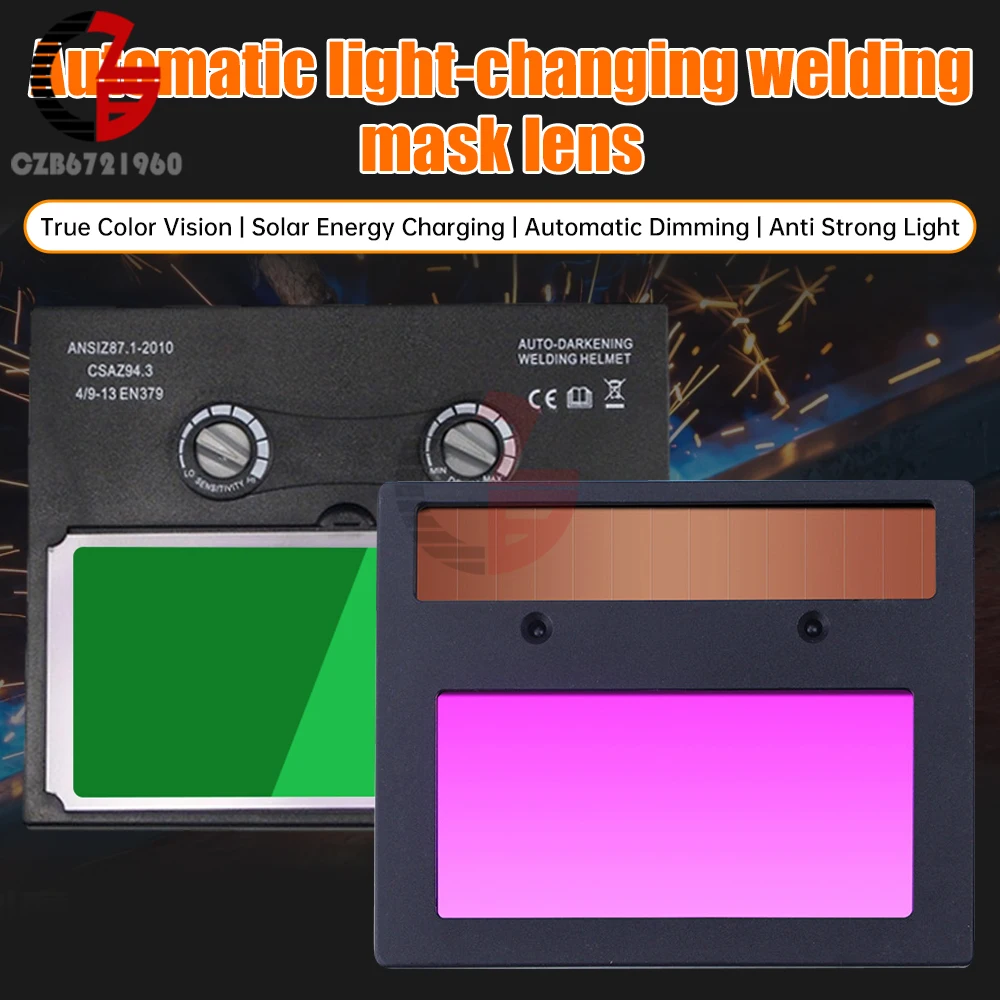 Solar Auto Darkening Filter Welding/Polish Mask/Helmet/Welder Cap/True color Welding Lens Eyes Protector for Welding Tools