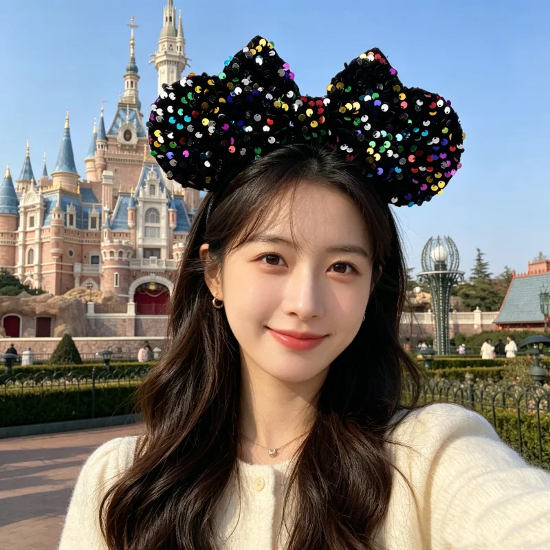 Amusement Park Decoration Mickey Ears Birthday Outfit Headband Sequins Butterfly Tie Dye Mickey Hair Accessories
