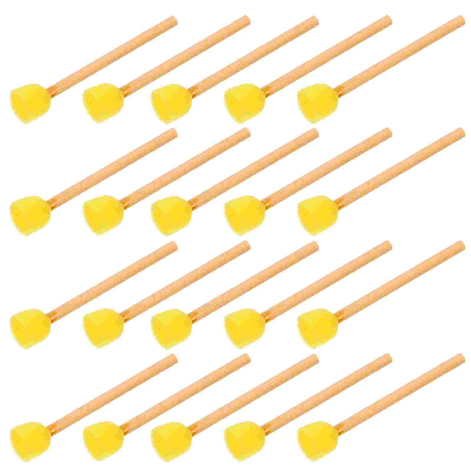 

100 Pcs Sponge Brush with Wooden Handle Drawing Toys Paint Sponges for Kids Holder Natural Painting