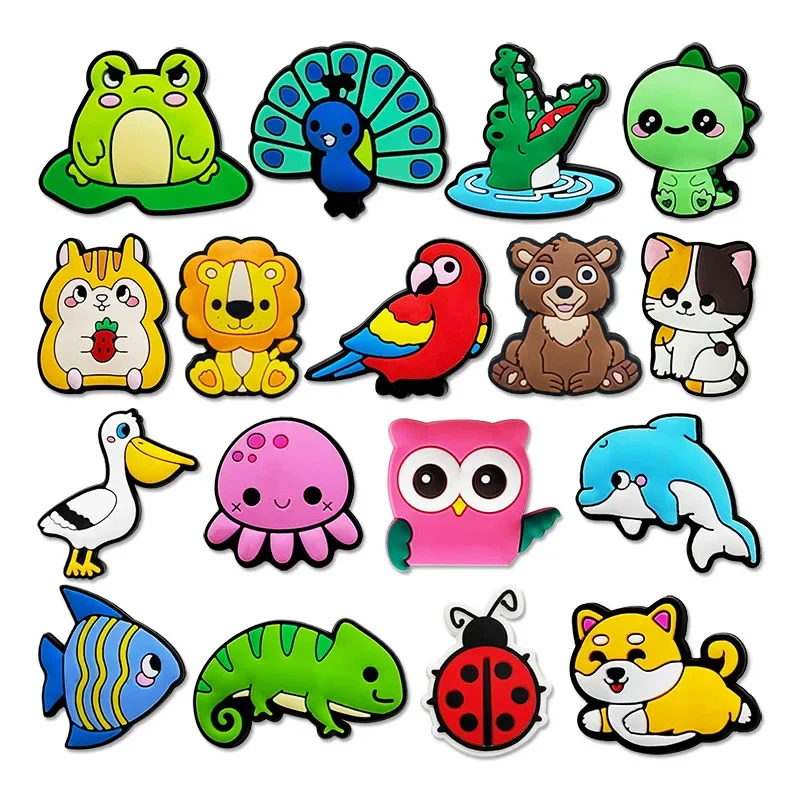 Cute Animal Shoe Charms for Crocs Sandals Kids Clogs Pins Boy Girls Badges Men Jeans Women Decorations Buckle Shoes Accessories