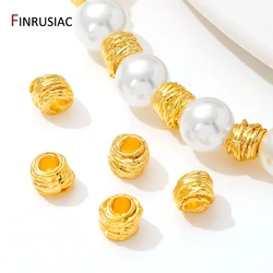 18K Gold Plated Brass Irregular Spacer Beads,5mm*6mm Stripe Separator Beads For Bracelet Making Supplies,DIY Jewelry Accessories