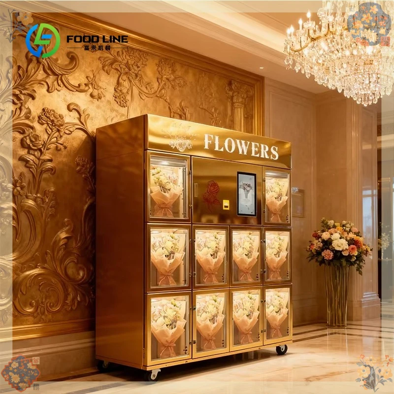 Fresh Flower Vending Machine 10 Locker Customized Outdoor Automatic Flower Bouquet Vending Machine Smart Stable Vending Machine