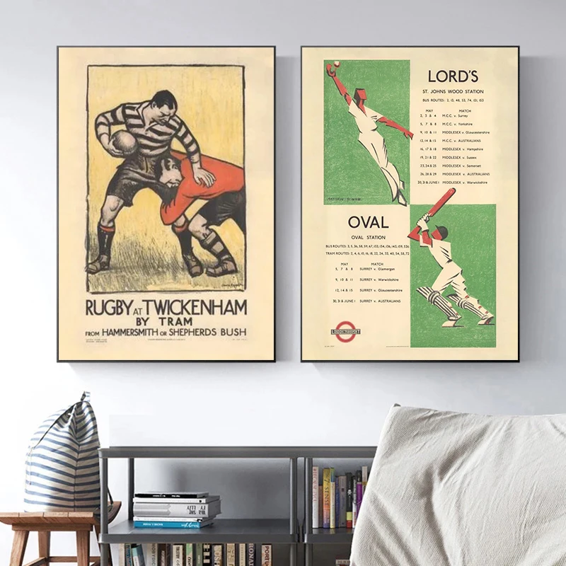 Vintage  Canvas Poster and Prints Sport Cricket Poster Wall Art  Canvas Painting  Wall Art Pictures for Living Room  Cuadros