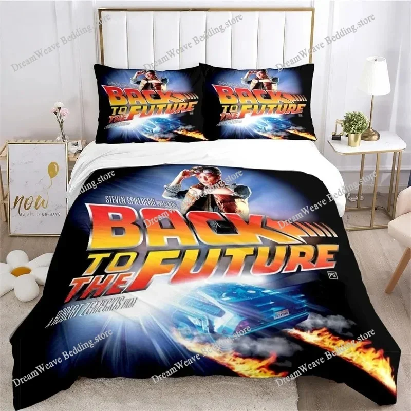 Back To The Future Pattern All Season Duvet Cover Bedding Comforter Set Soft Quilt Cover and Pillowcases SingleDoubleQueenKing