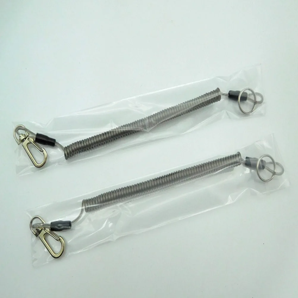 

6pcs Fishing Rod Protection Rope Elastic Spring Tether Durable PU Material Stainless Steel Wire Camping Hiking Accessories