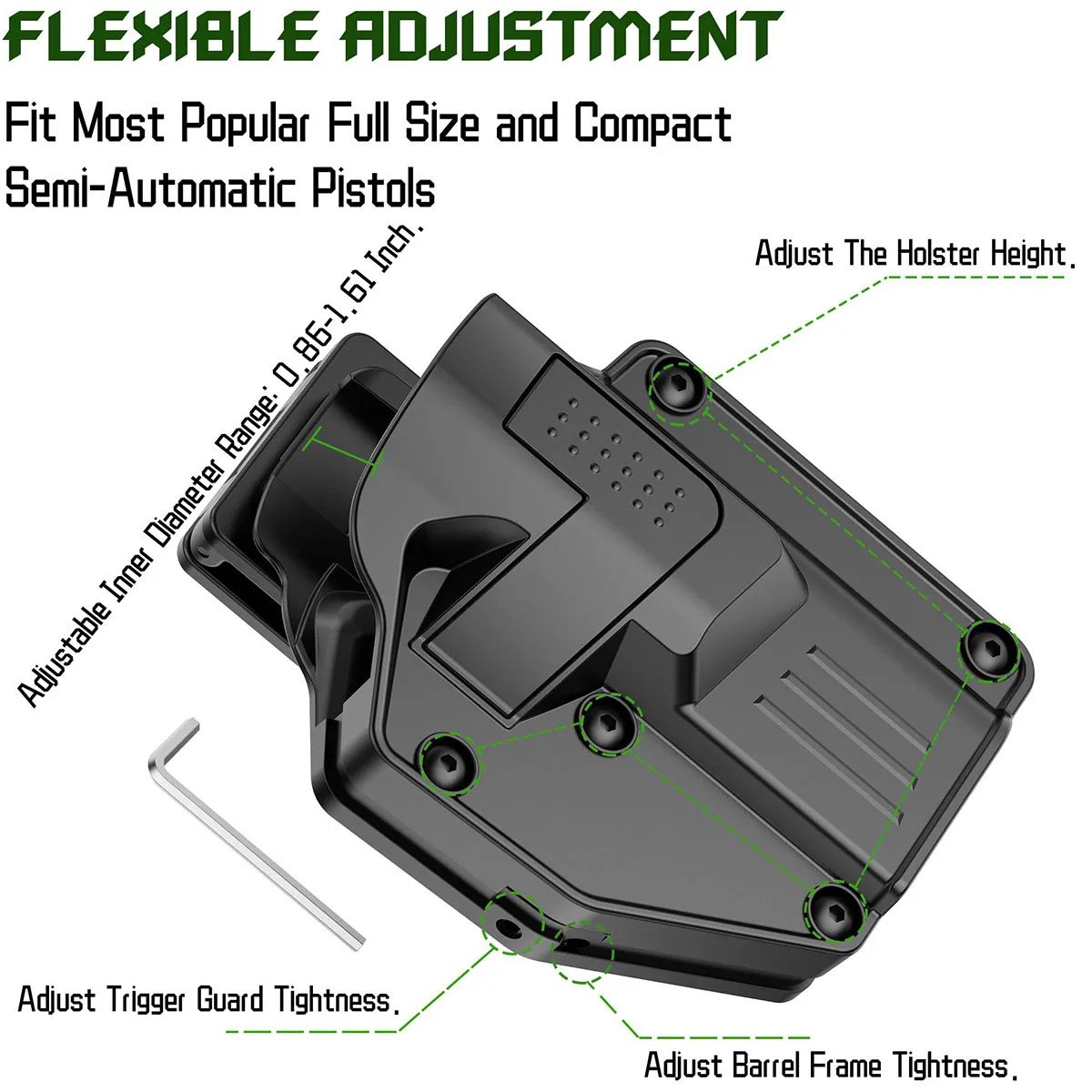 حافظة مسدس تكتيكية حافظة عالمية مدمجة ملحقات Airsoft لـ S&W Sig Sauer Ruger Taurus Beretta CZ Walther #5