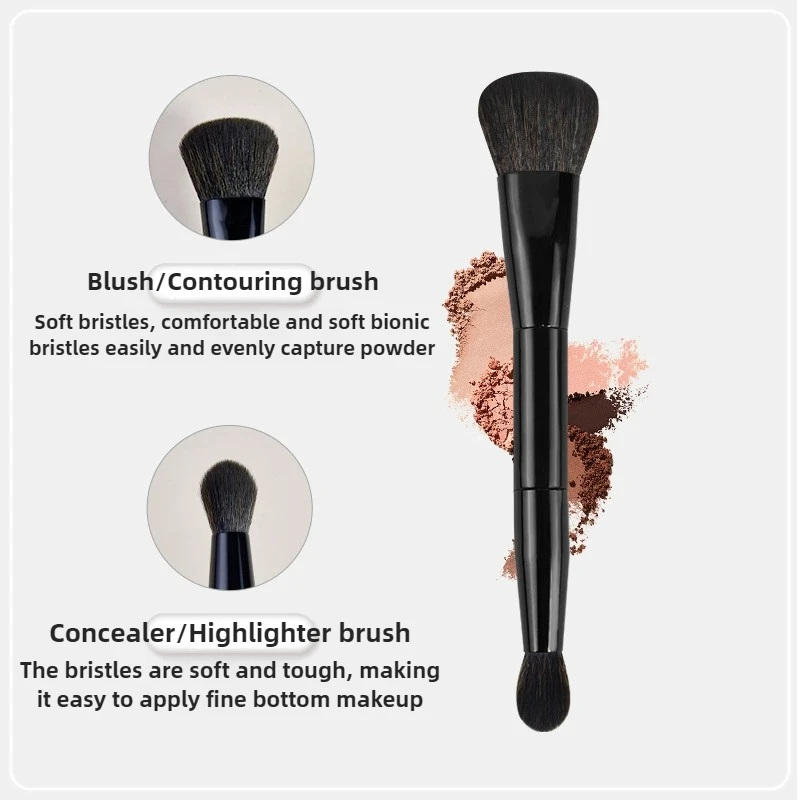 2-in-1-Make-up-Pinsel, doppelseitiger Concealer-Pinsel, Rouge, Textmarker, Puderpinsel, Konturierung, Mischpinsel, Beauty-Make-up-Tools