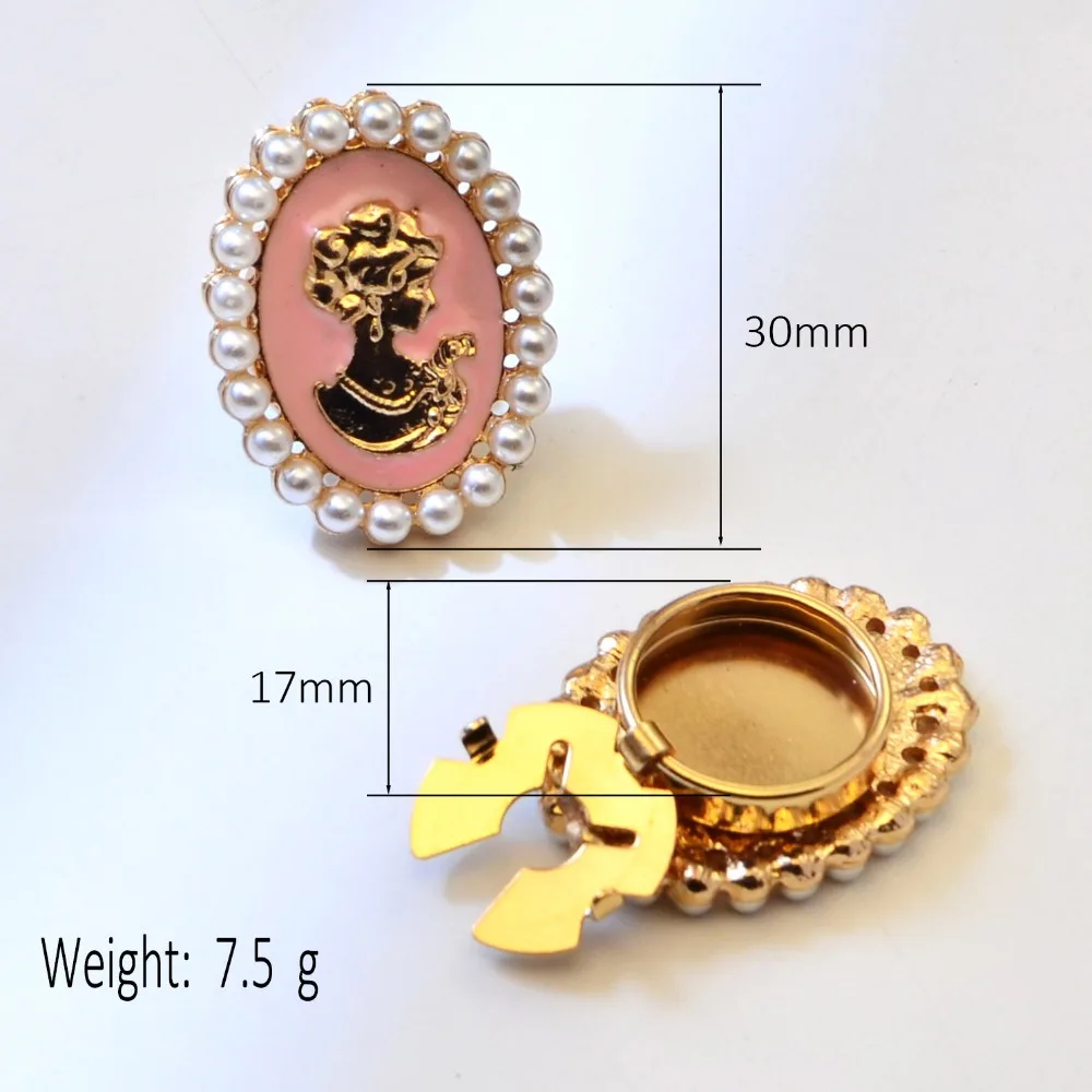 2PCS Luxulry Perle Schönheit Kopf Manschettenknöpfe für Frauen Hemd Tasten Hülse Vintage Elegante Schmuck Zubehör – Detail 3