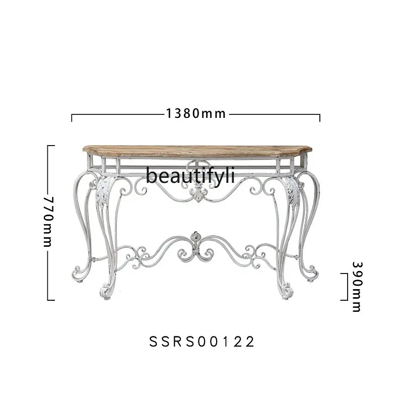 

Home Console Tables Wrought Iron Distressed Living Room against the Wall Console