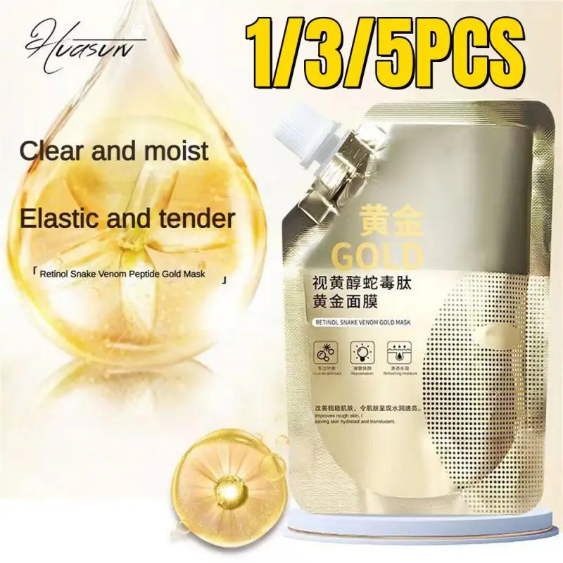 

Gold Mask Anti Aging Lightens Fine Lines Shrink Pores Rejuvenating Skin Moisturizing Hyaluronic Acid Gold Peel Off Mask