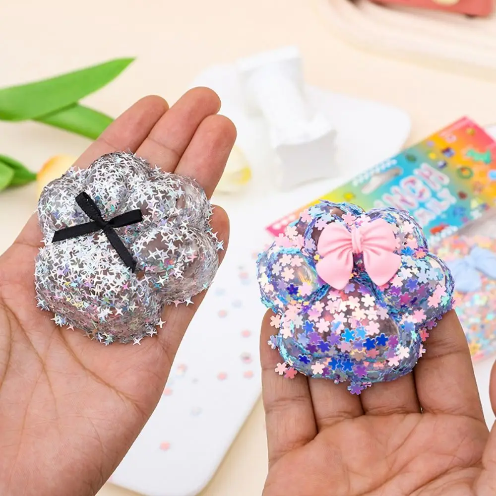 Kawaii mini gato pata squeeze brinquedo tpr macio alívio do estresse brinquedo colorido lento rebote brinquedo de descompressão crianças presente