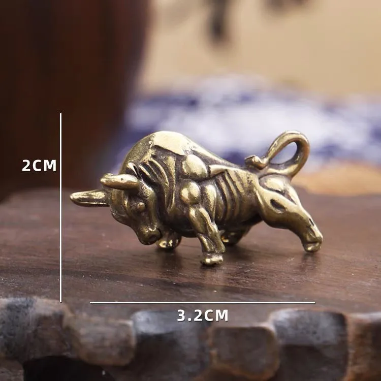Adorno de Escritorio de Latón y Cobre con Forma de Ganado, Decoración de Latón, Mascota de Té, Artesanía m344