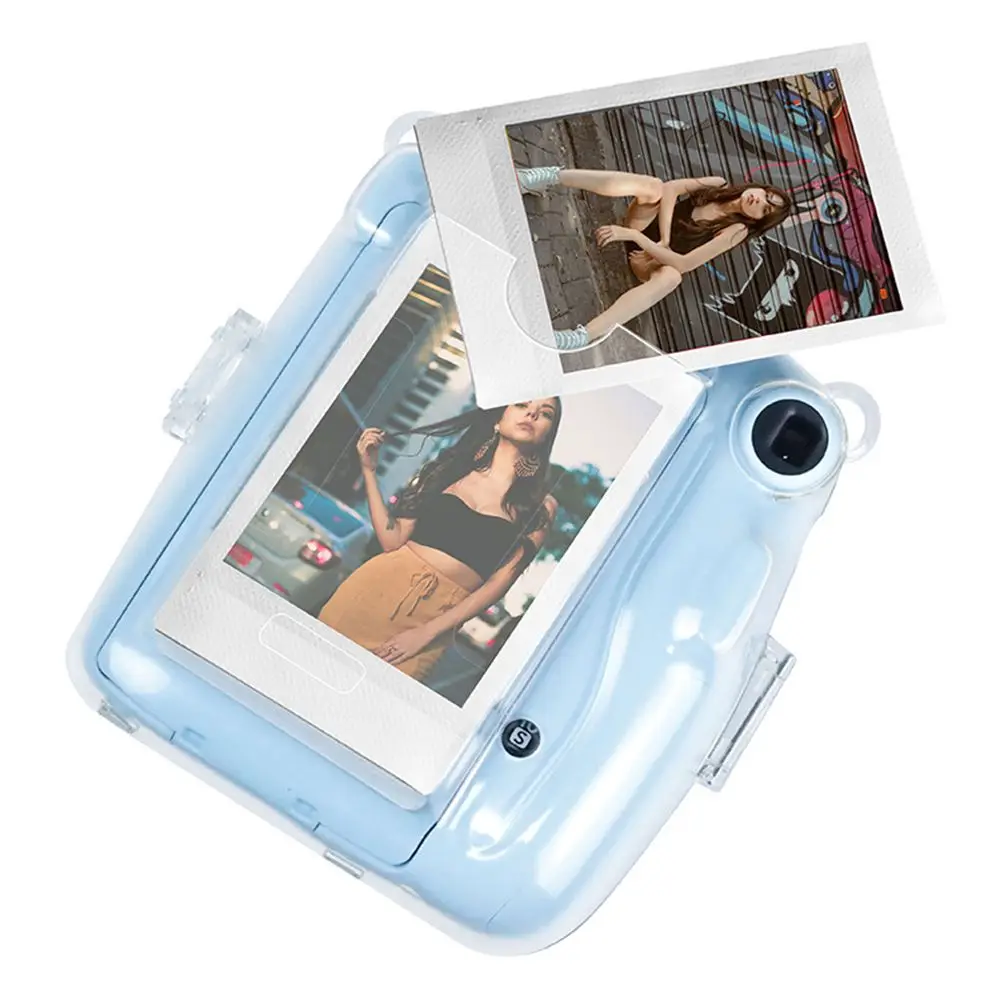 3 in 1 Transparent Shoulder Strap Storage Case Camera Cover Photo Bag Protective Shell For Fujifilm Instax Mini 11