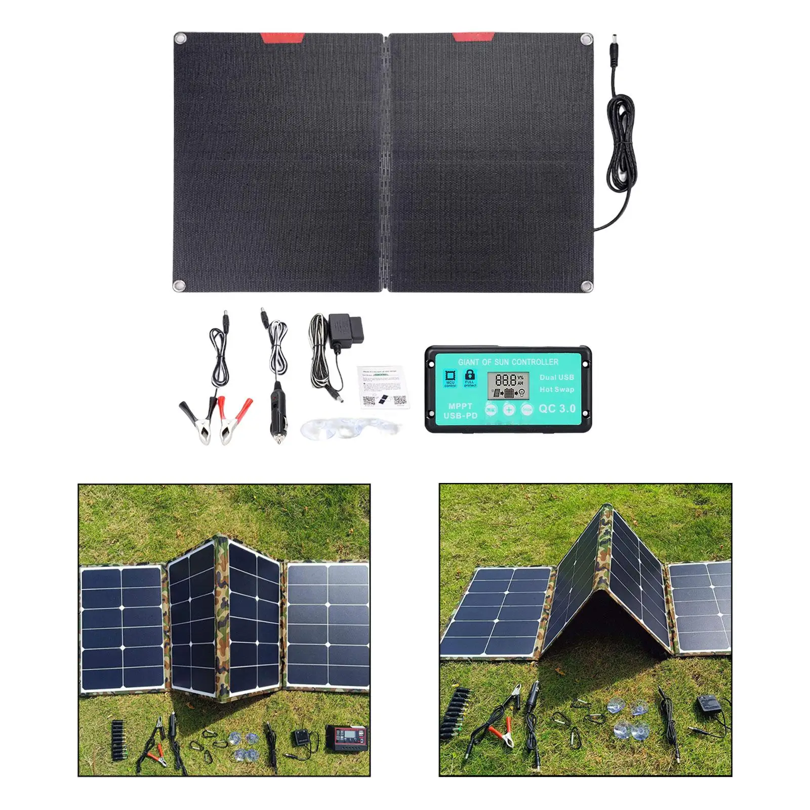 Lightweight Solar Panel Kit Mini Solar r RV Monocrystalline 12V Marine Yacht Foldable for Car Motorcycle Boat Phone