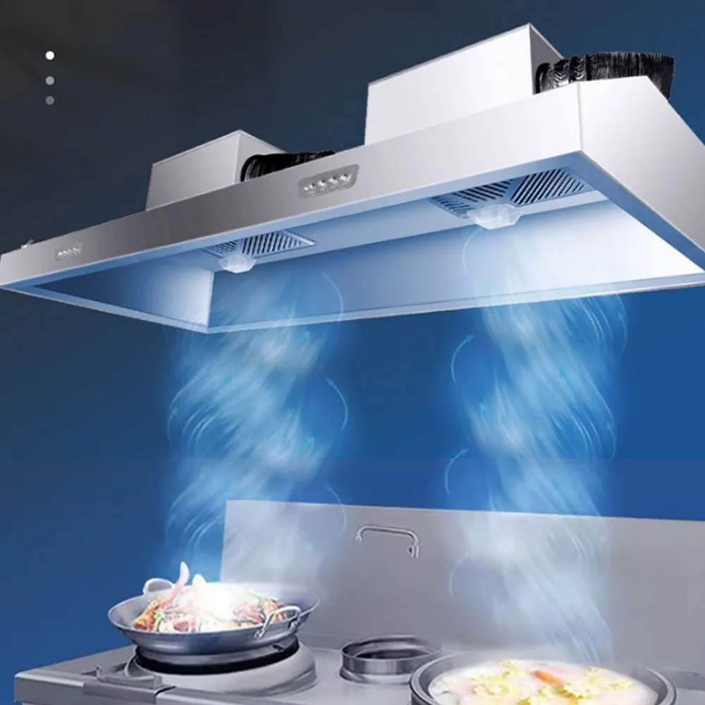 Commercial Range Hood with Strong Suction and Exhaust, Restaurant, Hotel and Canteen Fume Purification All-in-one Machine