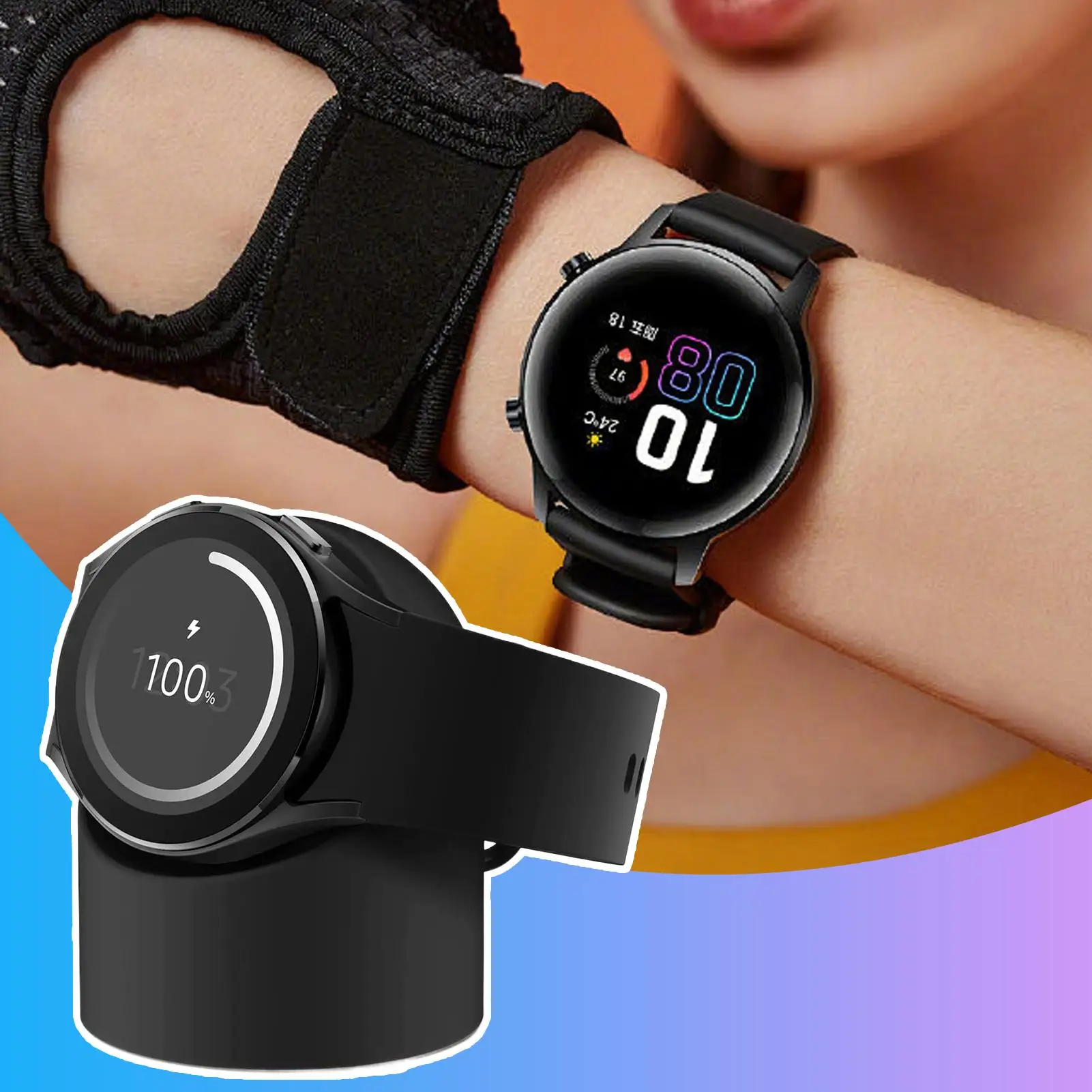 Для Samsung Galaxy Watch5/6/7Pro/Ultra подставка для часов, зарядное устройство, док-станция для часов, силиконовая нескользящая основа, беспроводная док-станция