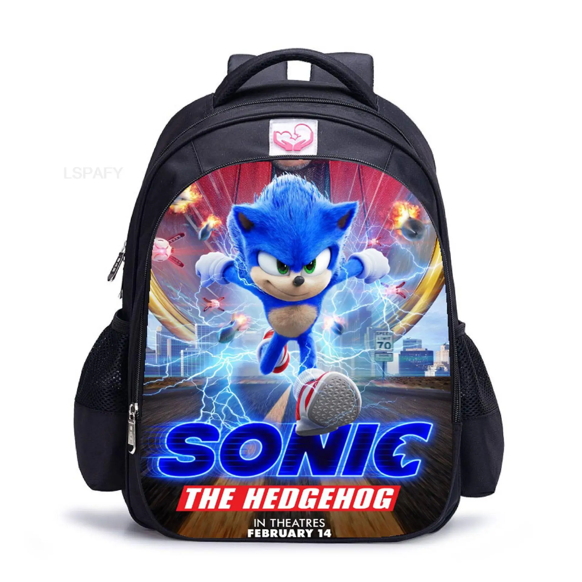 Mochilas Sonic Racing Cartoon para crianças, bolsa impermeável, mochila infantil diária, meninas e meninos, nova