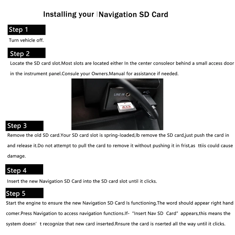 1 Piece A13 Navigation Card Latest 2022 Navigation Card Maps Sync System Update USA/Canada Maps GM5T-19H449-AG Black