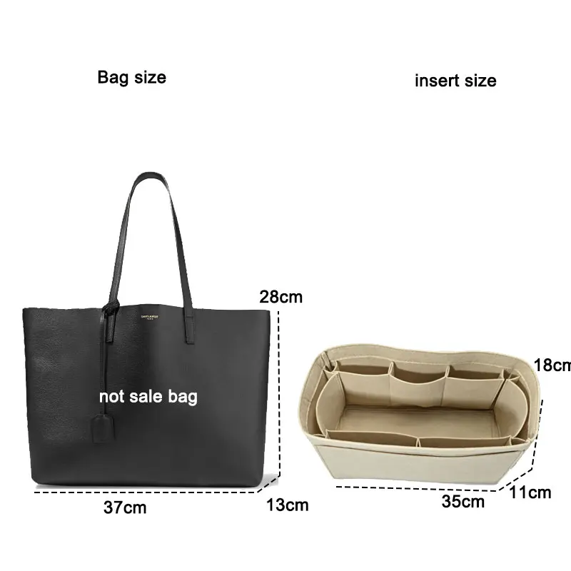 Bag In Bag Organizer Insert For Shopping East West Leather Tote EW Bag , Purse Pouch Handbag Shaper Inner Liner For E/W Bag