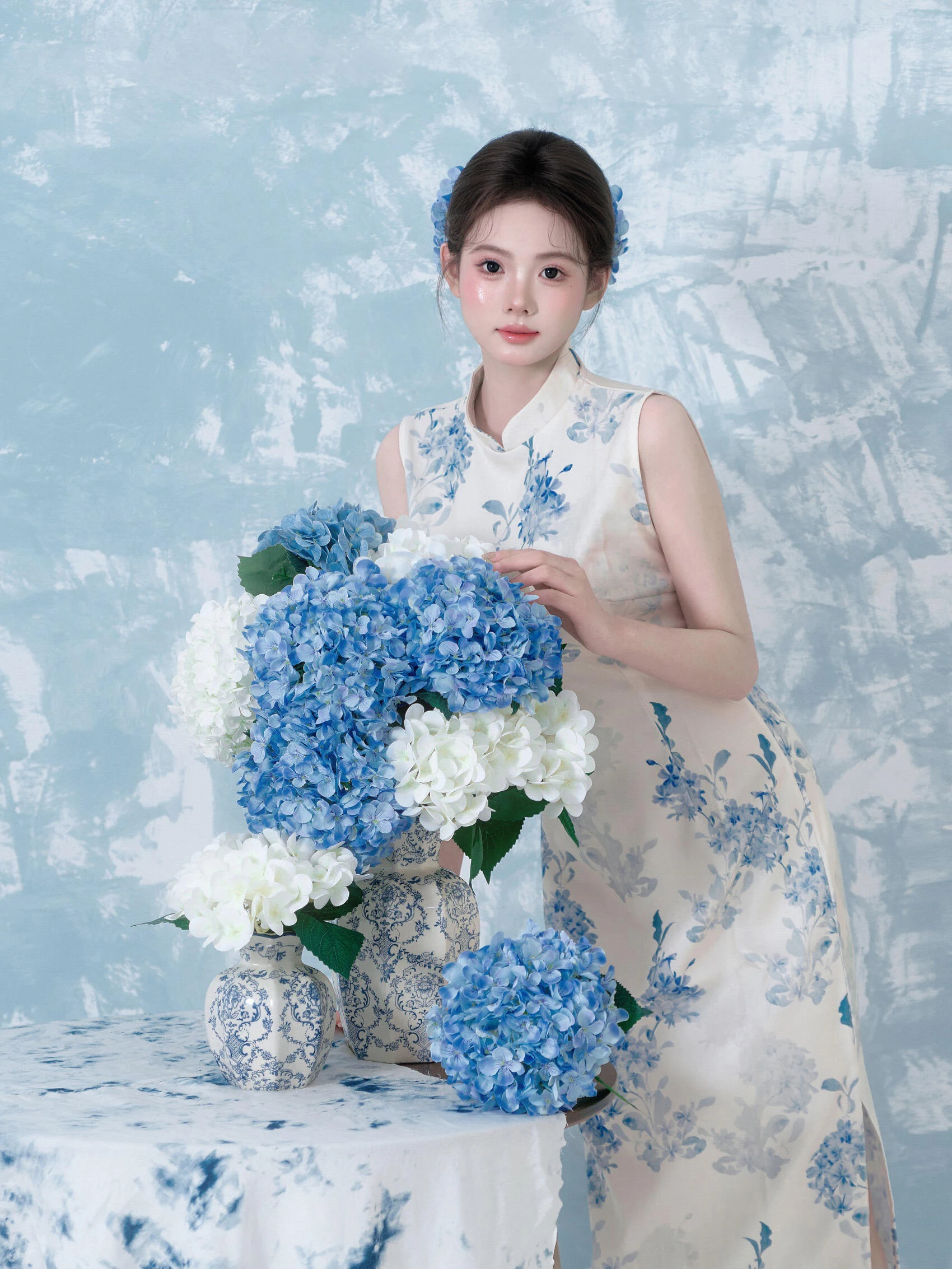 

Новый китайский костюм для портретной фотосъемки без рукавов, художественный, для создания особой атмосферы в студии, женский.