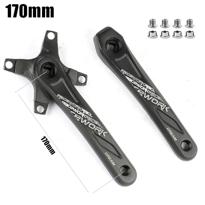 Racework mountain bike 104bcd square hole crank 170mm 175mm MTB aluminum alloy crank 32T 34T 36T 38T 30T disc black