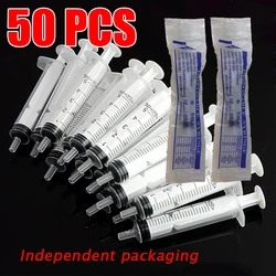 50Pcs 5ml With OPP Plastic Injector Small Syringe For Glue Ink Cartridge Lab Nutrient Measuring Pet Feeder Tool (Without needle)