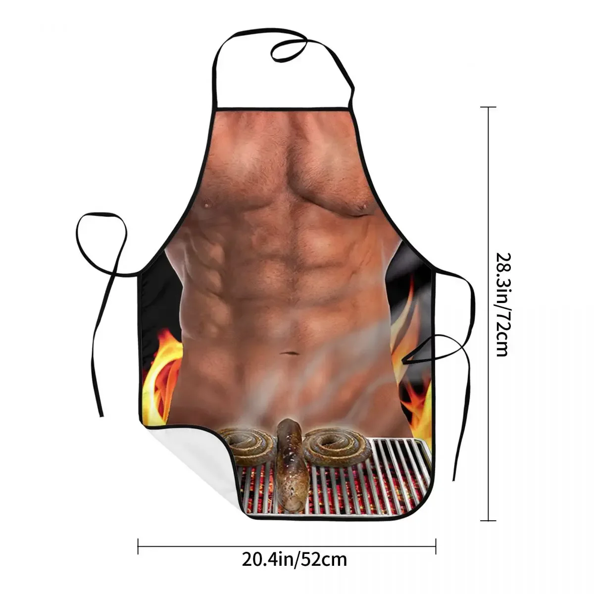 Funny Sexy Muscular Man Bib Apron Men Women Unisex Kitchen Chef Tempting Body Tablier Cuisine for Cooking Baking Gardening