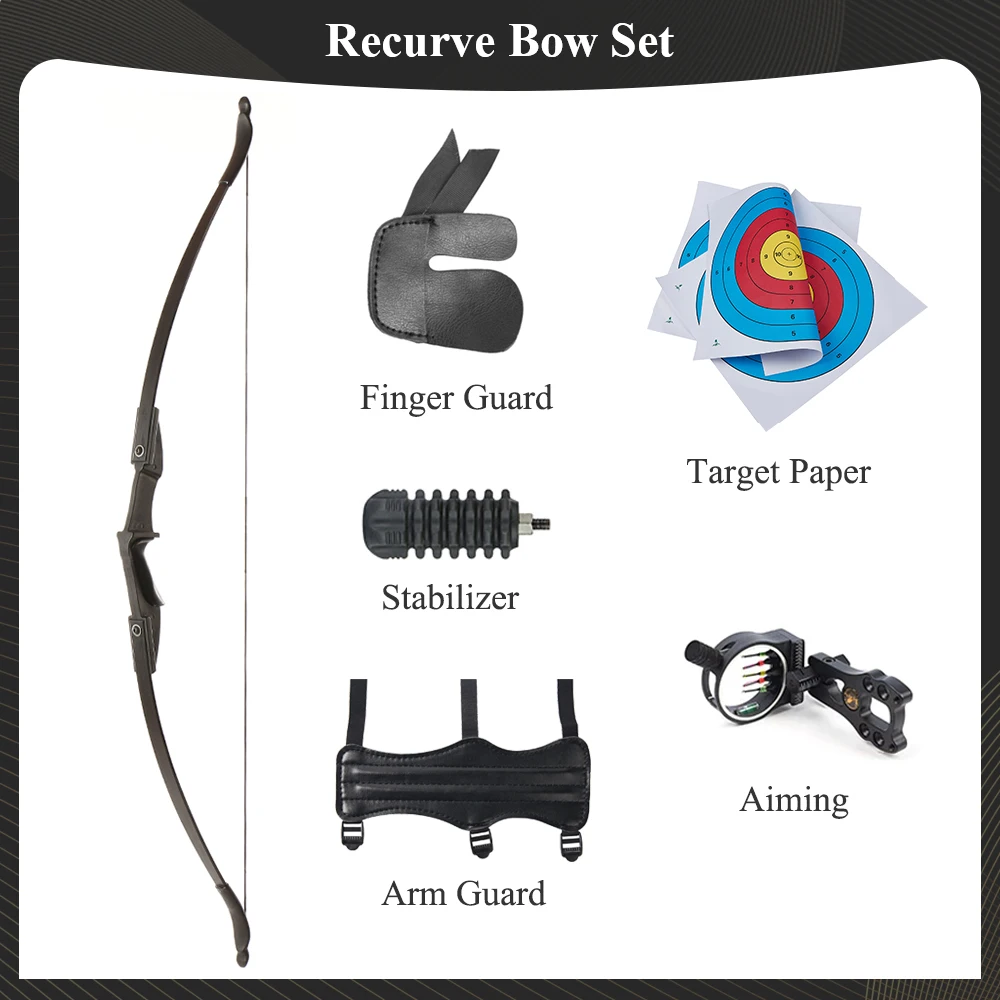 

Recurve Bow for Adults Beginner 30lb 40lb Archery Bow Kit 57" Take-down Bow Suit Left and Right Hand Shooters Shooting Practice