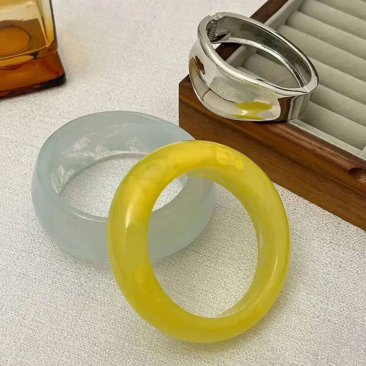 

Lacteo Y2K Bohemia Elegant Resin Bangles Bracelets for Women 3 Styles Trendy Stackable Charming Daily Jewelry Accessories Gifts