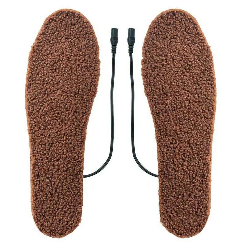 USB Heated Insoles Rechargeable Wool Fleece Cuttable Heating Insoles Soft Portable Multifunctional Winter Supplies 35-45 Yards