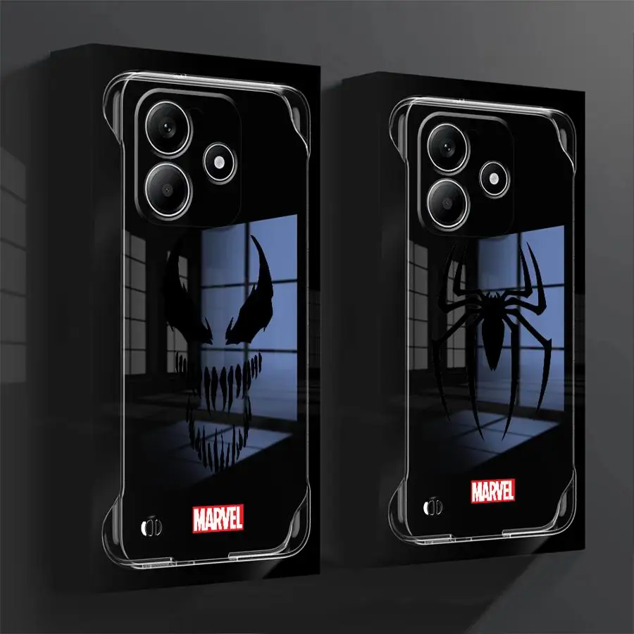 Marvel Avengers Hero Logo for Xiaomi Redmi Note 10 Pro 13 12 Pro 14 Pro+ 5G Phone Case Transparent Clear Hard Cover