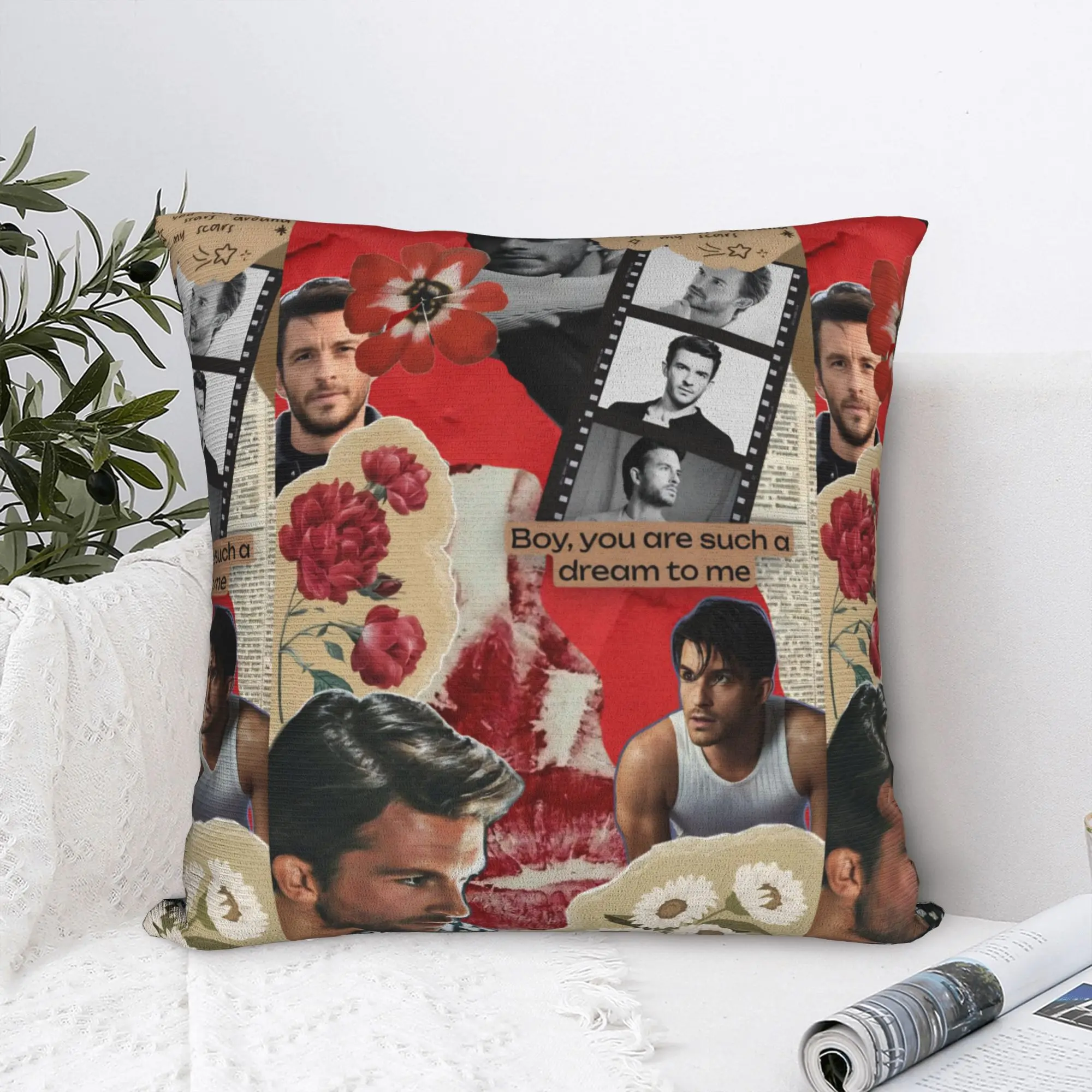 Jonathan Bailey Actor Square Pillow Case Comedy Cushion Covers Fashion Zipper Decorative Pillowcover for Car 45x45cm