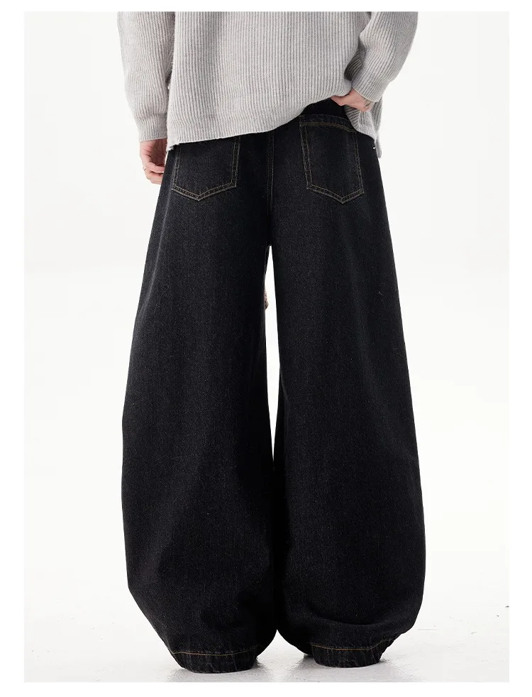 Y2K أنيقة منحني سكين السراويل النمط الأمريكي انفصال ساحة وشاح الجينز النساء المشاغبين وسيم كلينفيت واسعة الساق بنطلون