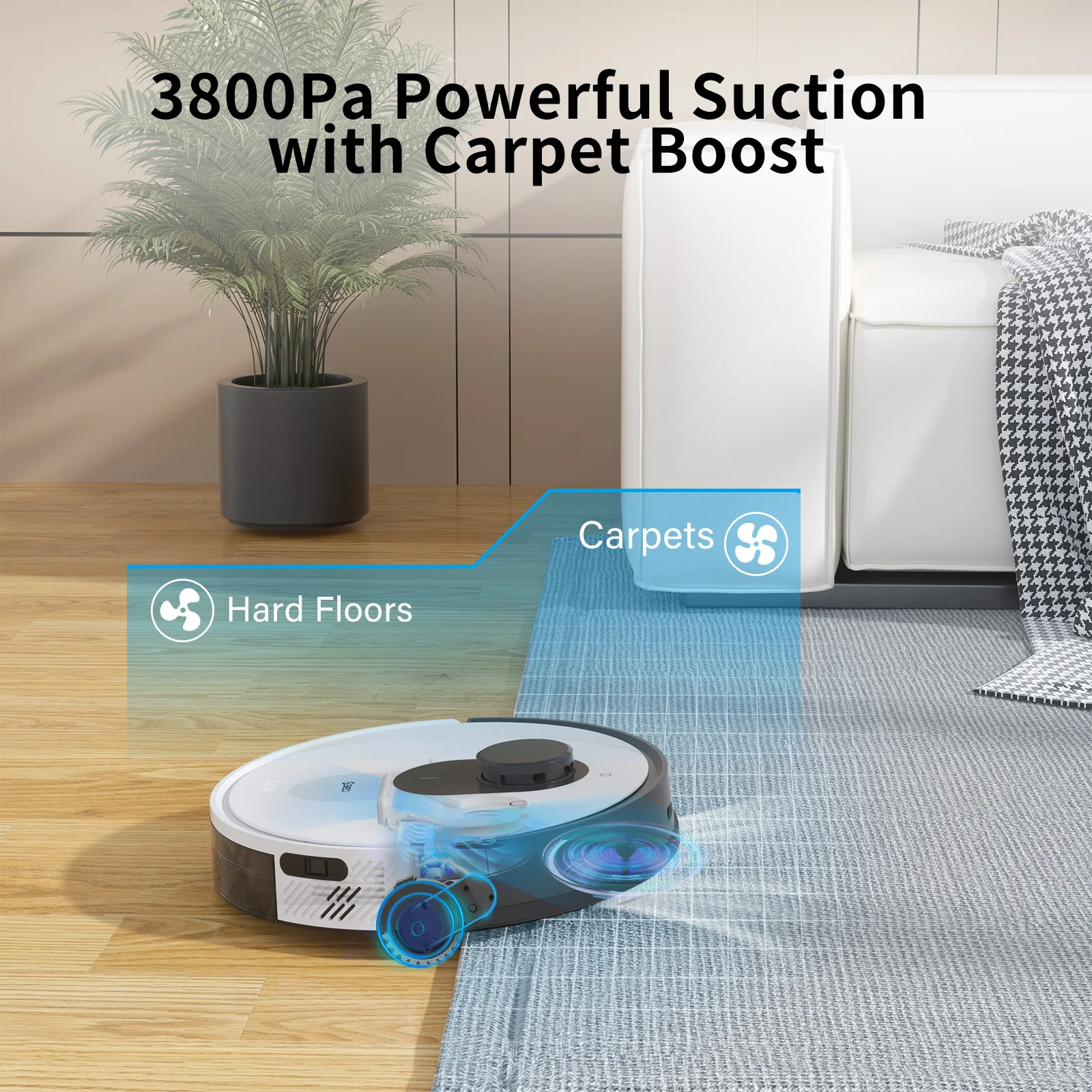 OKP L1 Robot Vacuums, LiDAR Navigation, 3800Pa Suction, 180mins, App/Alexa/WiFi/Google Control, Ideal for Pet Hair, Carpet