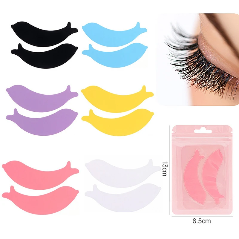 New Reusable 1Pair Eye Pads Silicone Stripe Lash Lift Eyelash Extension Hydrogel Patches Under Eye Gel Patch Makeup Tools