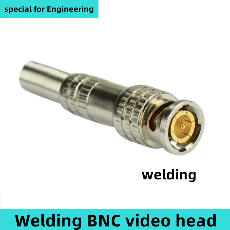 

welding BNC joint Copper core BNC/Q9 10pcs special video cable joint for monitoring engineering 75-3-4-5 video cable joint