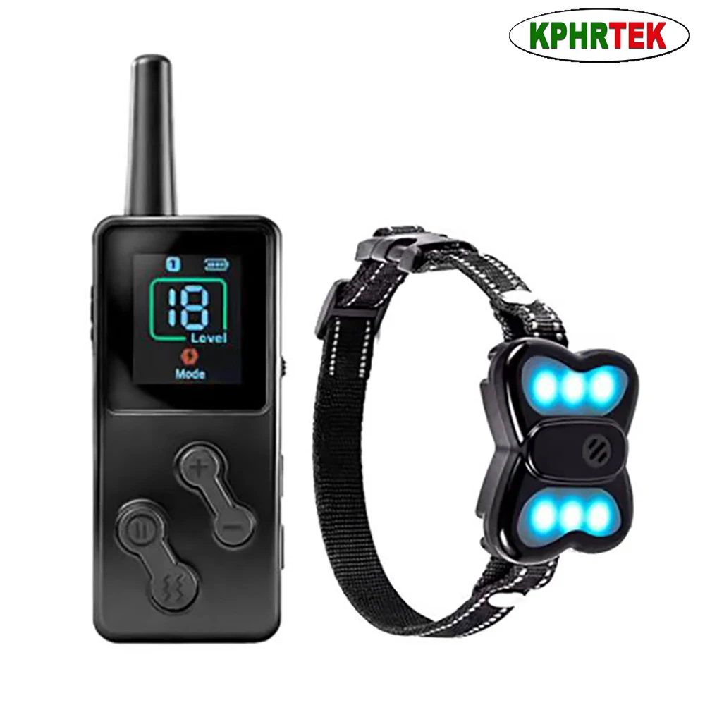 A9 3-in-1 Remote Dog & Cat Training Collar 17 Flashing Light Modes Rechargeable Anti-Barking Control Unit