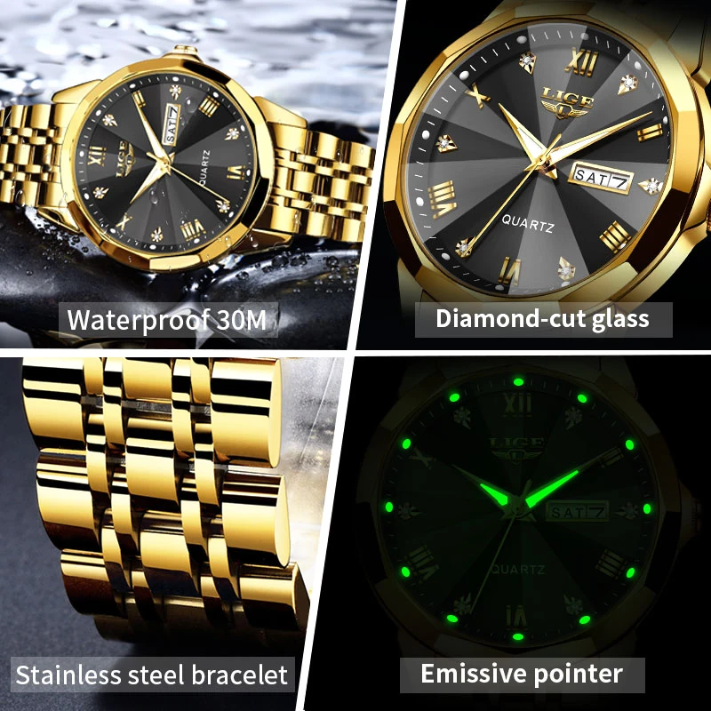 LIGE New Fashion Watch Women Top Brand Ladies Creative Steel Women Bracelet Watches Female Waterproof Clocks Relogio Feminino