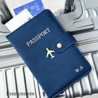 Personalize Name Travel Passport Wallet Luxury Airplane Men Business Passport Cover Custom Name Gift Women Travel Accessories