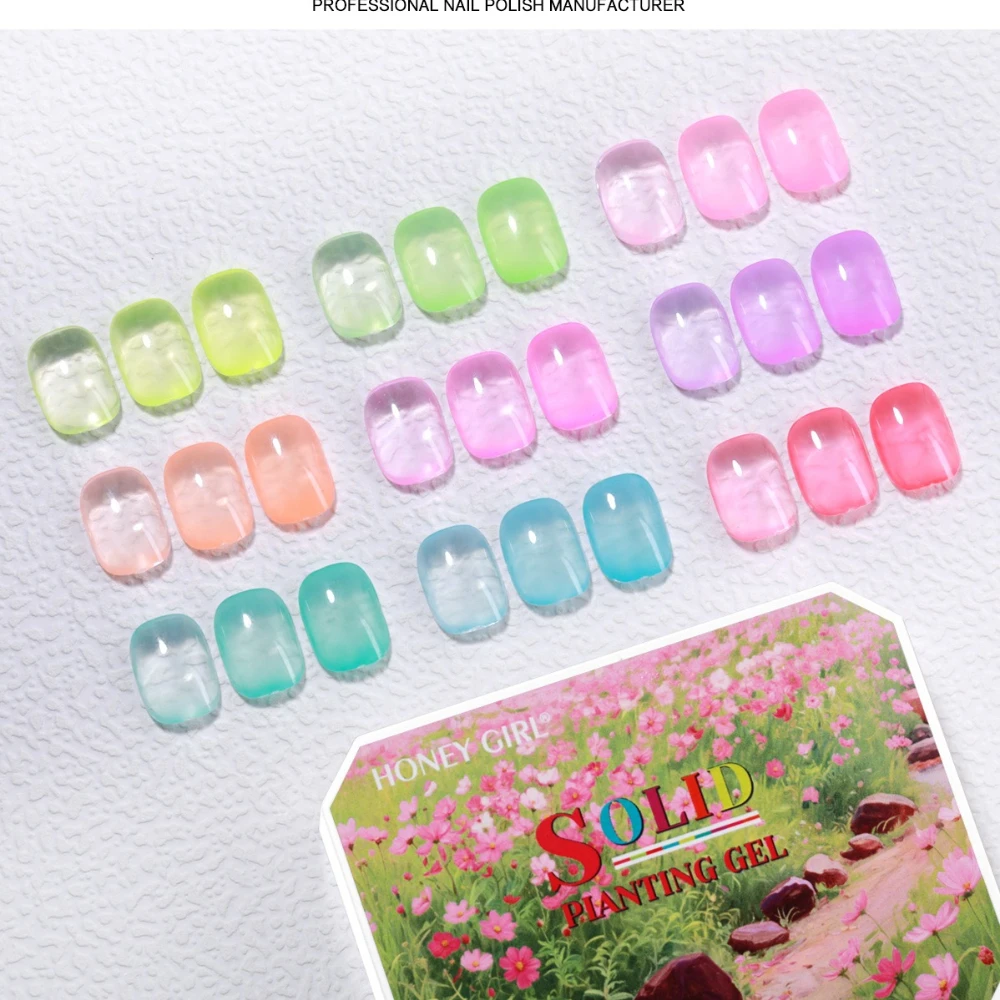 9 Kolorów Lakierów do Paznokci Nude Różowy Żelowy Lakier Soak Off UV LED Żel Półtrwały Zestaw do Zdobienia Paznokci Żelowy Lakier Błyszczyk do Paznokci Salon Fryzjerski