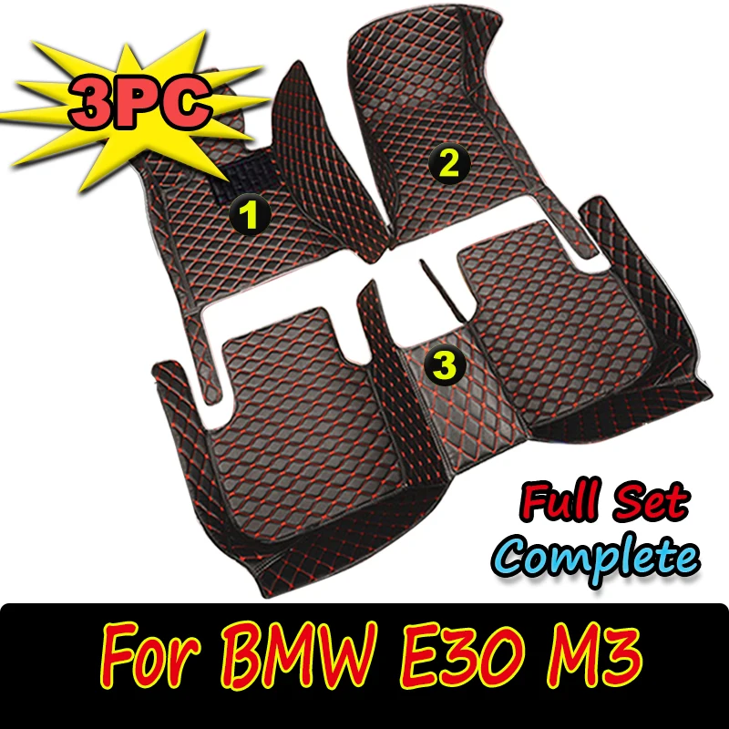 Custom Automotive Car Floor Mats For BMW E30 M3 1986 1987 1988 1989 1990 Auto Luxury Leather Men Women Car Mats Full Coverage