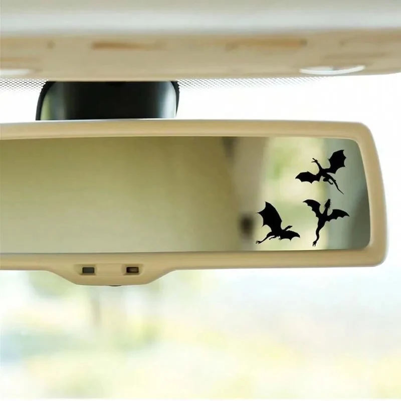 Autocollants de rétroviseur de voiture mini dragon en trois parties, autocollants de voiture, autocollants imperméables, adaptés aux voitures et aux surfaces en verre