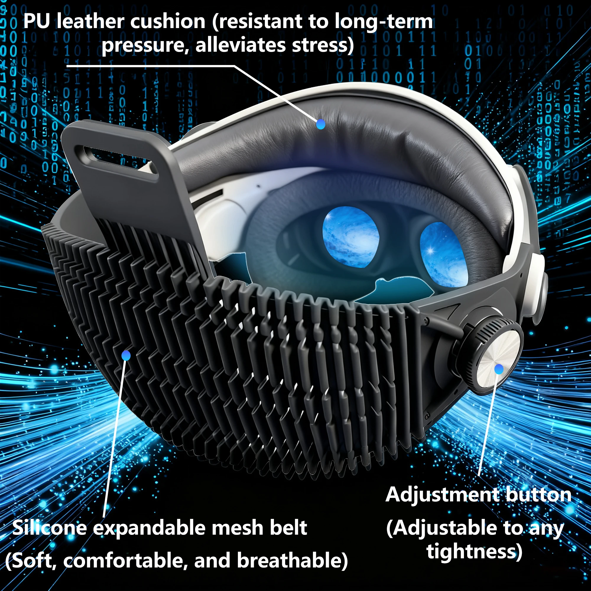 Adjustable Elite Head Straps for Meta Quest 3/Quest 3S Breathable