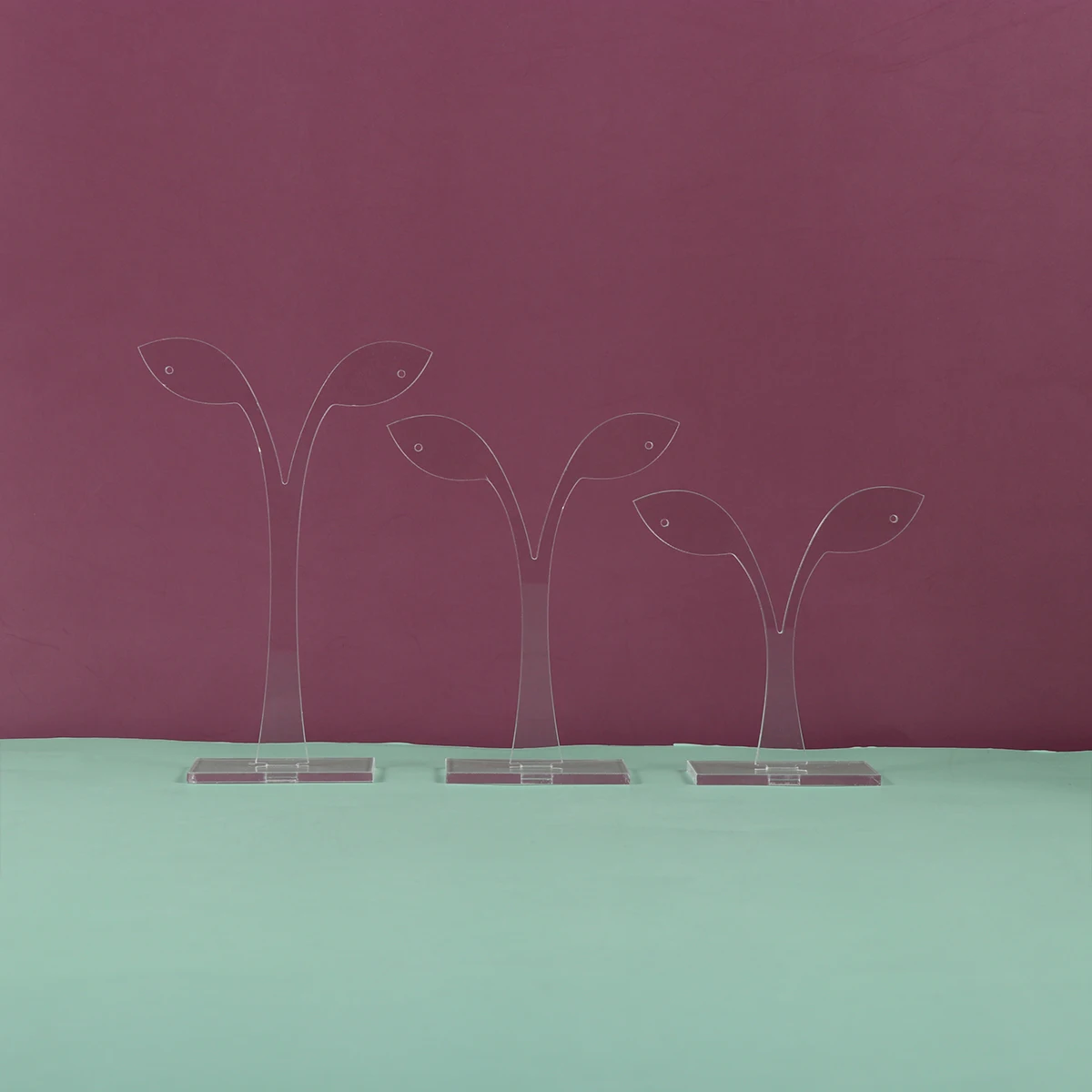 

6Pcs Leaf Acrylic Jewelry Display Rack Fashionable Earring Display Stand Disassemble Jewelry Holder Stud Storage